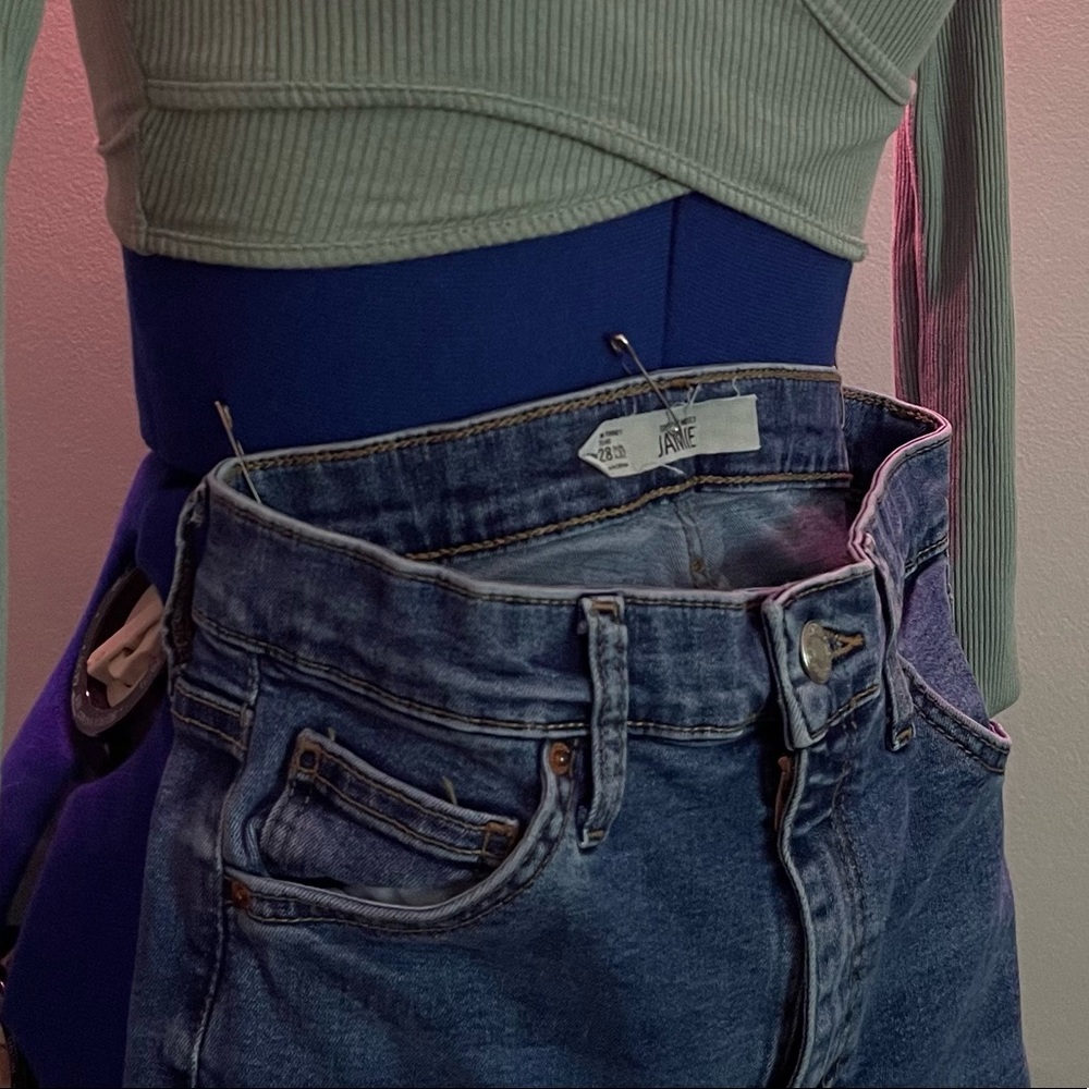 Jamie Jean High Waisted Light Blue Denim Wash w/ Rips